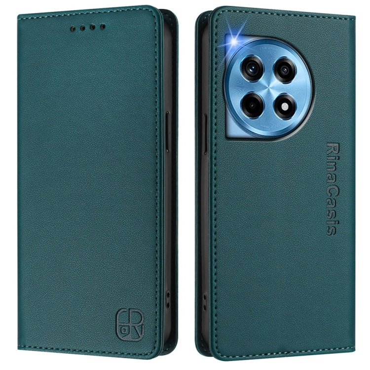 For OnePlus 12 Global RC01 Dual-Folded Magnetic Suction RFID Leather Phone Case