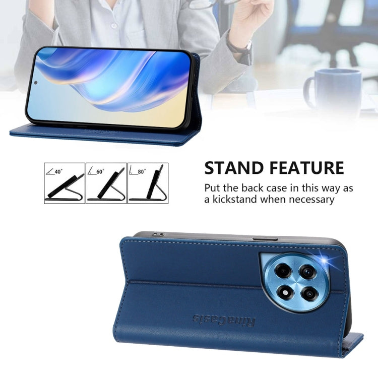 For OnePlus 12R RC01 Dual-Folded Magnetic Suction RFID Leather Phone Case