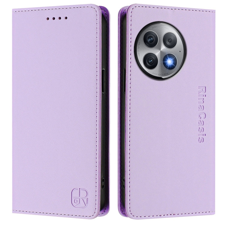 For OnePlus Ace 2 Pro RC01 Dual-Folded Magnetic Suction RFID Leather Phone Case