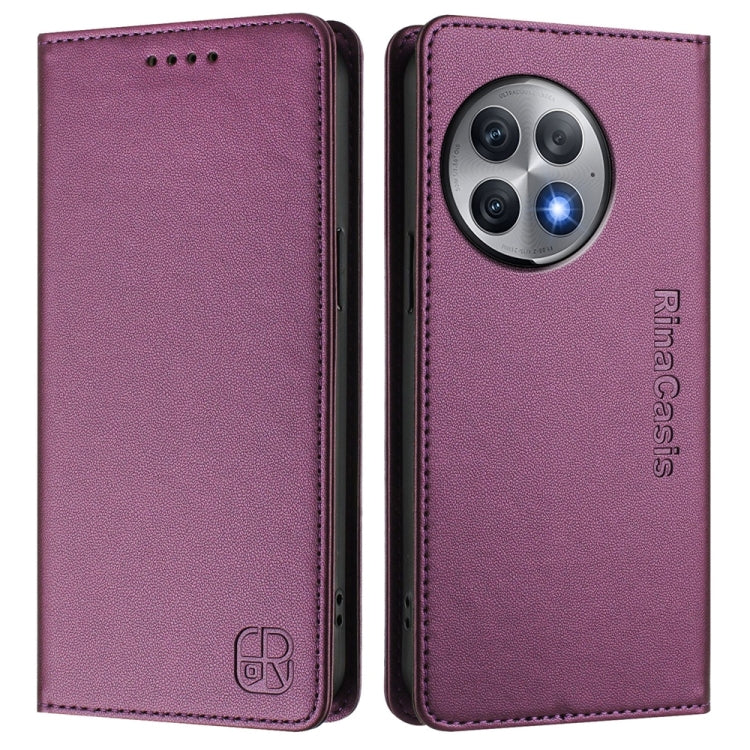 For OnePlus Ace 2 Pro RC01 Dual-Folded Magnetic Suction RFID Leather Phone Case