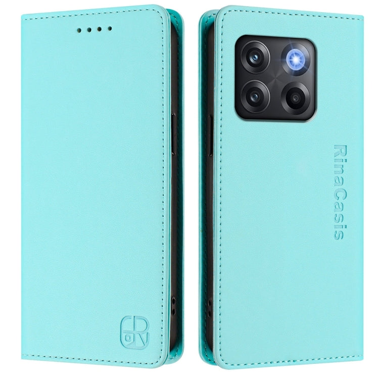 For OnePlus Ace Pro / OnePlus 10T Global RC01 Dual-Folded Magnetic Suction RFID Leather Phone Case