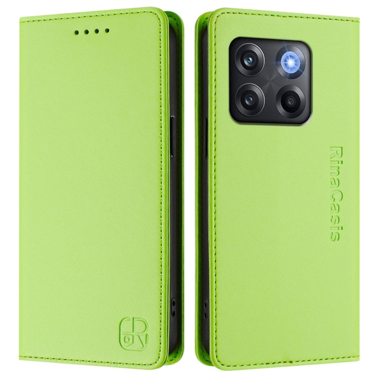 For OnePlus Ace Pro / OnePlus 10T Global RC01 Dual-Folded Magnetic Suction RFID Leather Phone Case