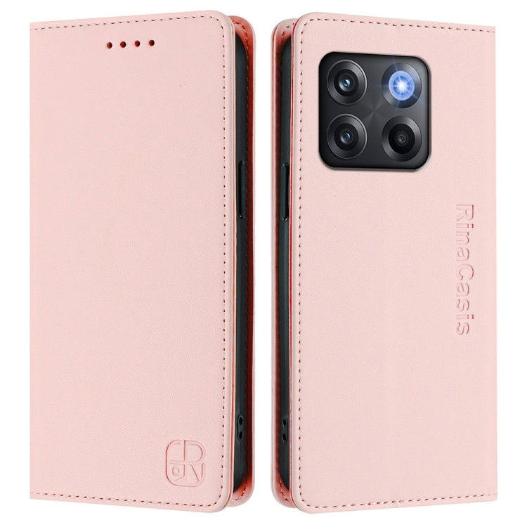 For OnePlus Ace Pro / OnePlus 10T Global RC01 Dual-Folded Magnetic Suction RFID Leather Phone Case