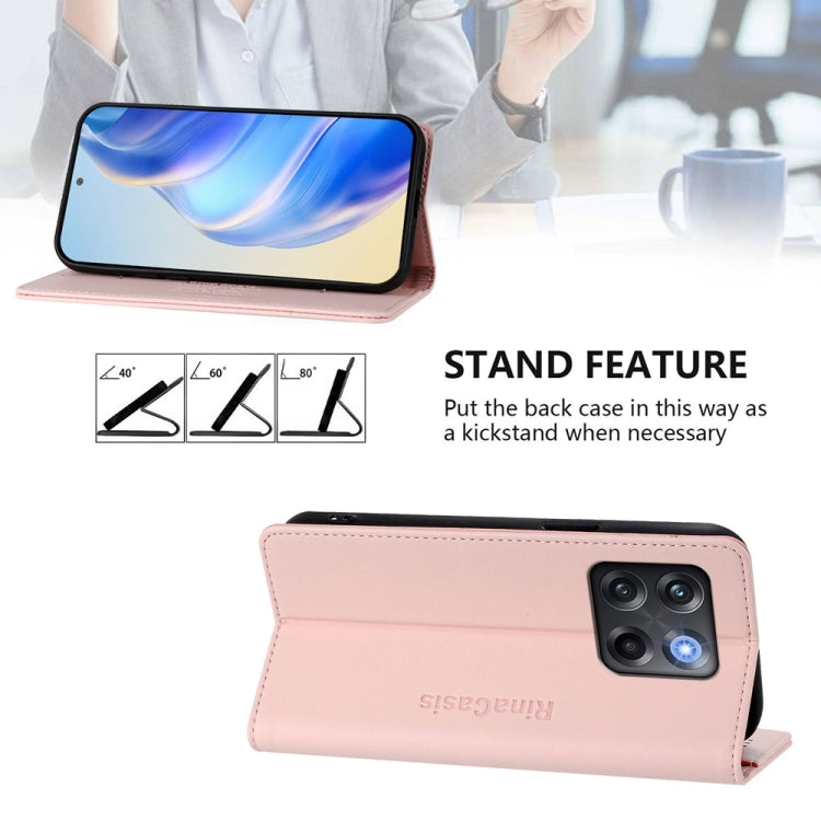 For OnePlus Ace Pro / OnePlus 10T Global RC01 Dual-Folded Magnetic Suction RFID Leather Phone Case