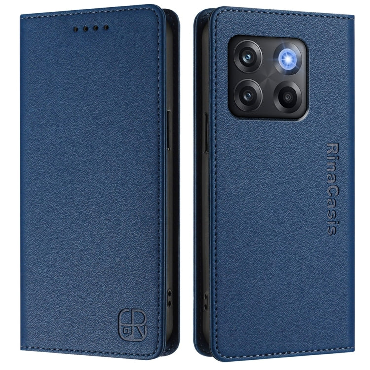 For OnePlus Ace Pro / OnePlus 10T Global RC01 Dual-Folded Magnetic Suction RFID Leather Phone Case
