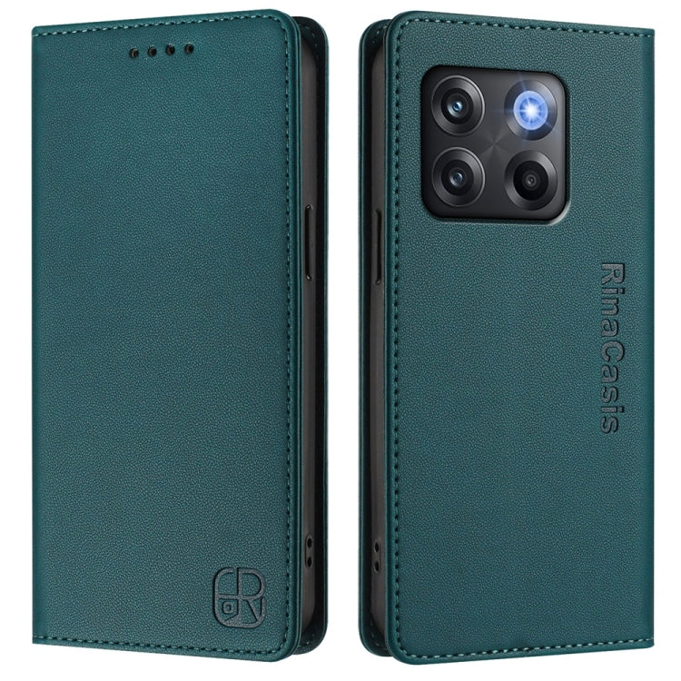 For OnePlus Ace Pro / OnePlus 10T Global RC01 Dual-Folded Magnetic Suction RFID Leather Phone Case