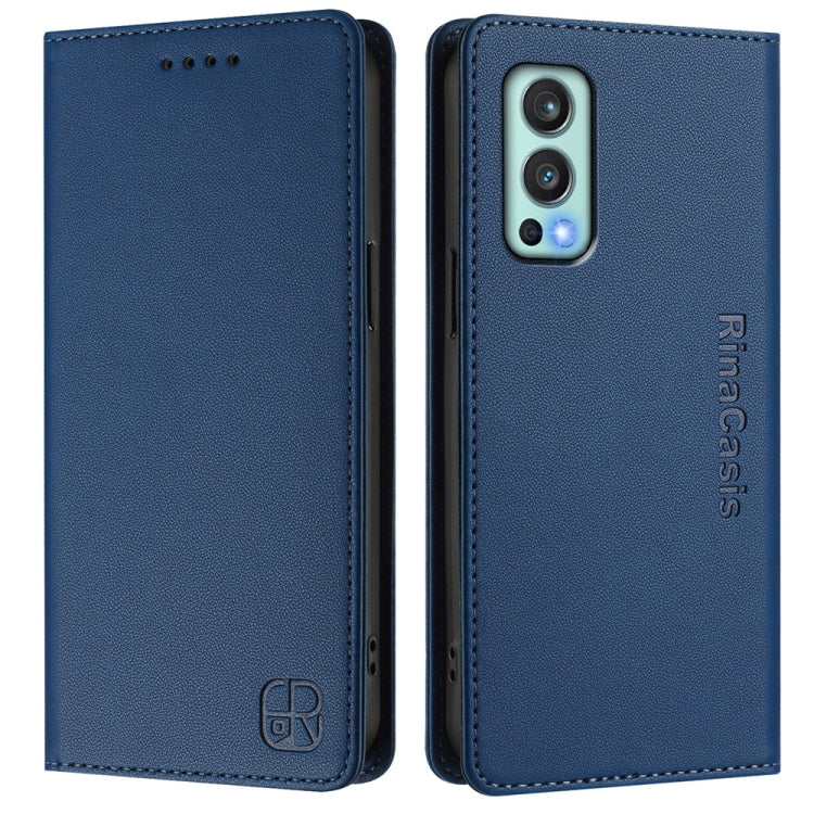For OnePlus Nord 2 5G RC01 Dual-Folded Magnetic Suction RFID Leather Phone Case