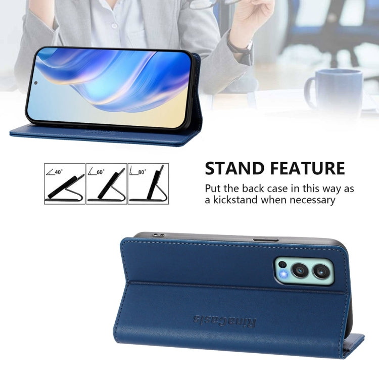 For OnePlus Nord 2 5G RC01 Dual-Folded Magnetic Suction RFID Leather Phone Case
