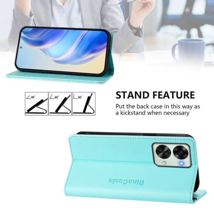 For OnePlus Nord 2T RC01 Dual-Folded Magnetic Suction RFID Leather Phone Case