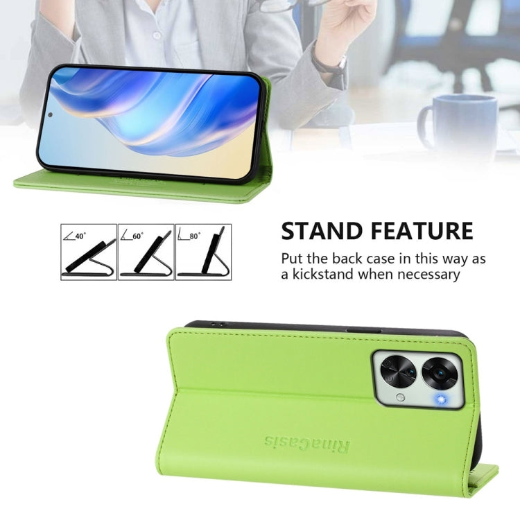 For OnePlus Nord 2T RC01 Dual-Folded Magnetic Suction RFID Leather Phone Case