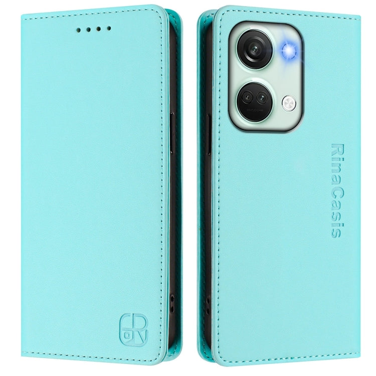 For OnePlus Nord 3 / OnePlus Ace 2V RC01 Dual-Folded Magnetic Suction RFID Leather Phone Case
