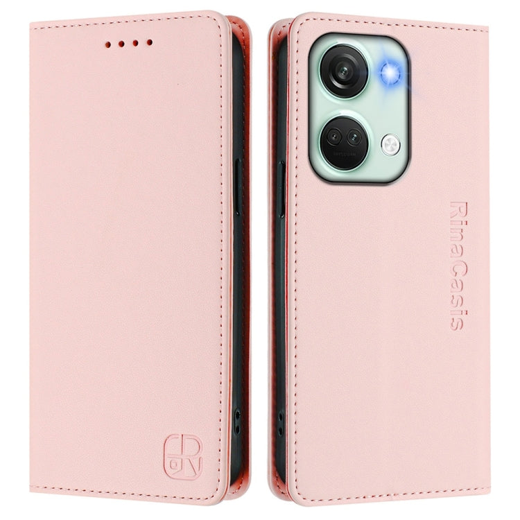 For OnePlus Nord 3 / OnePlus Ace 2V RC01 Dual-Folded Magnetic Suction RFID Leather Phone Case