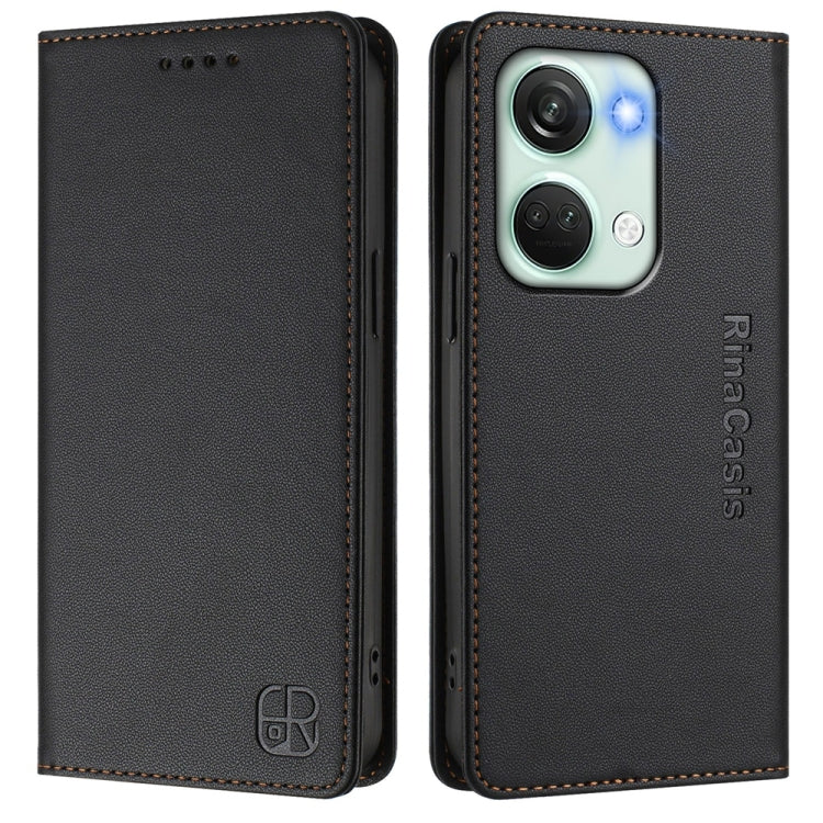 For OnePlus Nord 3 / OnePlus Ace 2V RC01 Dual-Folded Magnetic Suction RFID Leather Phone Case