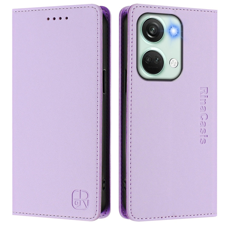 For OnePlus Nord 3 / OnePlus Ace 2V RC01 Dual-Folded Magnetic Suction RFID Leather Phone Case