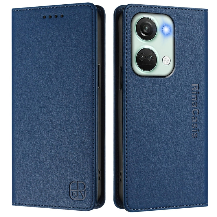 For OnePlus Nord 3 / OnePlus Ace 2V RC01 Dual-Folded Magnetic Suction RFID Leather Phone Case