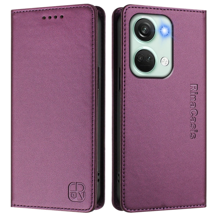 For OnePlus Nord 3 / OnePlus Ace 2V RC01 Dual-Folded Magnetic Suction RFID Leather Phone Case