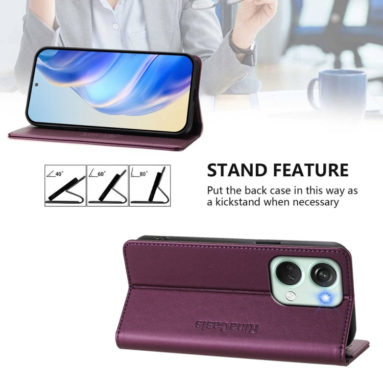 For OnePlus Nord 3 / OnePlus Ace 2V RC01 Dual-Folded Magnetic Suction RFID Leather Phone Case
