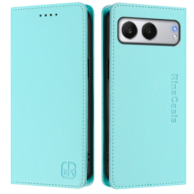 For OnePlus Nord 4 RC01 Dual-Folded Magnetic Suction RFID Leather Phone Case