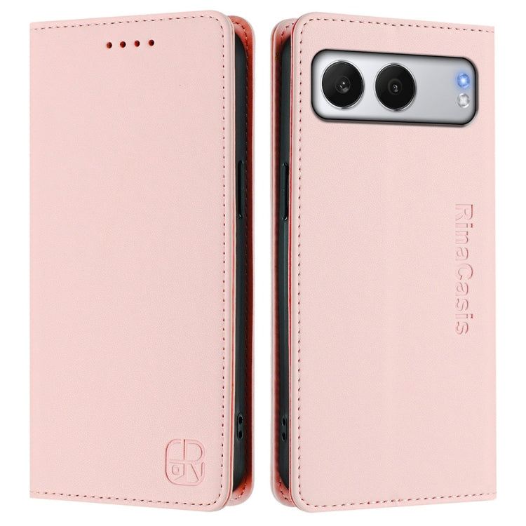 For OnePlus Nord 4 RC01 Dual-Folded Magnetic Suction RFID Leather Phone Case
