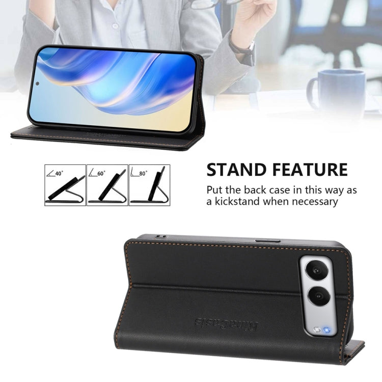 For OnePlus Nord 4 RC01 Dual-Folded Magnetic Suction RFID Leather Phone Case