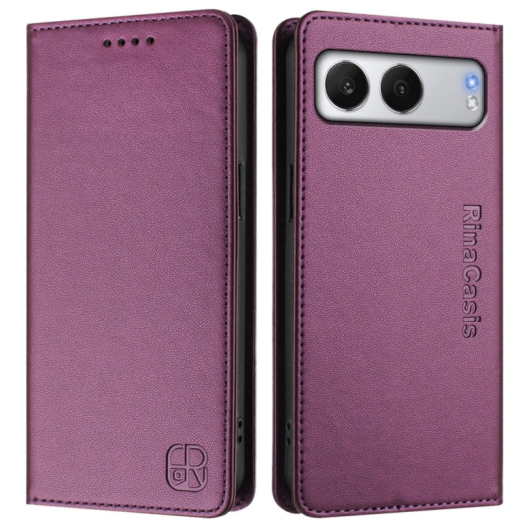 For OnePlus Nord 4 RC01 Dual-Folded Magnetic Suction RFID Leather Phone Case