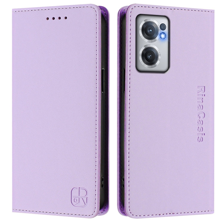 For OnePlus Nord CE 2 5G RC01 Dual-Folded Magnetic Suction RFID Leather Phone Case