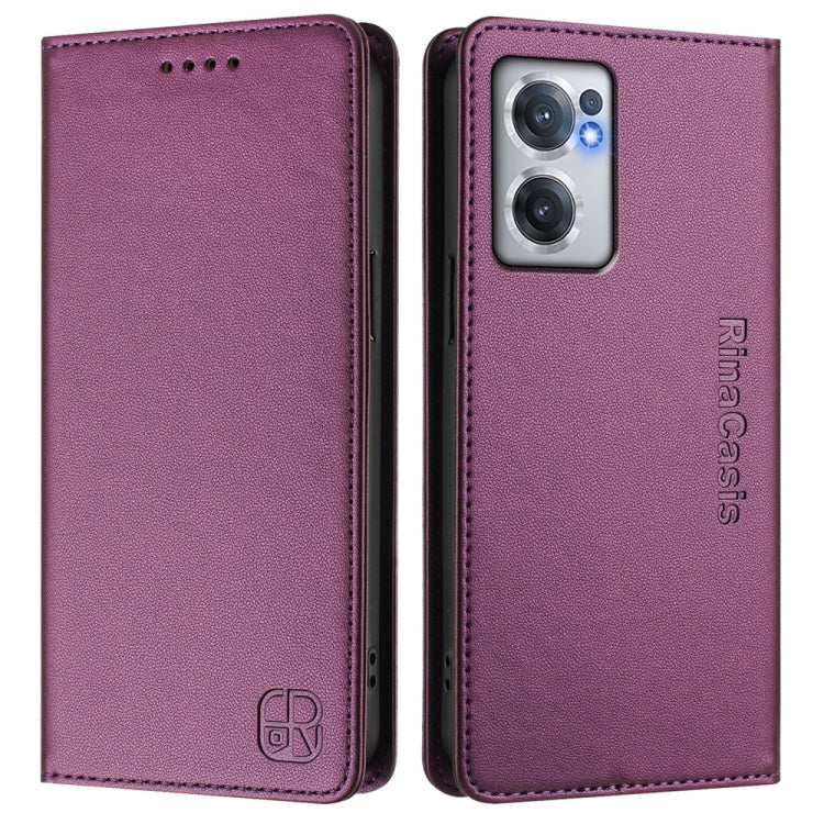 For OnePlus Nord CE 2 5G RC01 Dual-Folded Magnetic Suction RFID Leather Phone Case