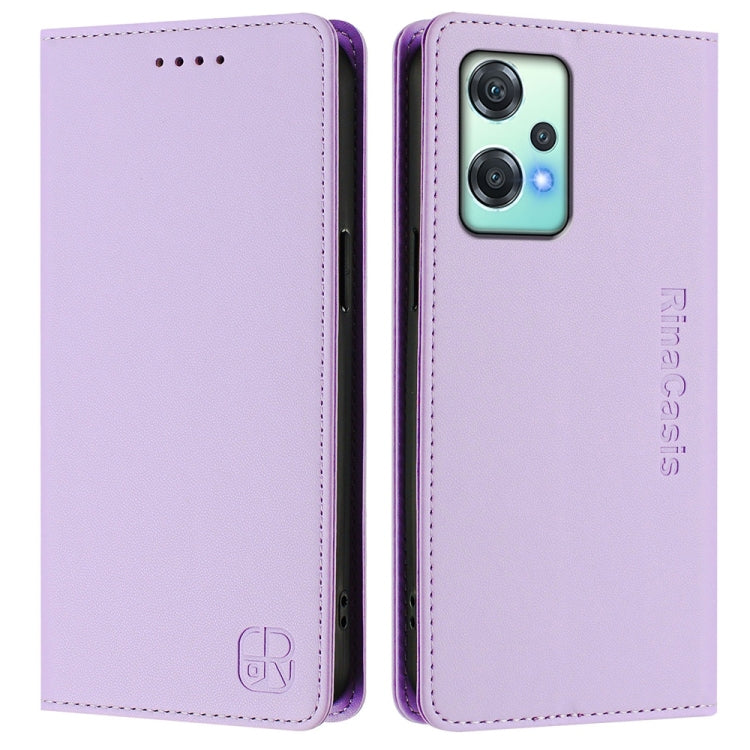 For OnePlus Nord CE 2 Lite 5G / Nord 2 Lite RC01 Dual-Folded Magnetic Suction RFID Leather Phone Case