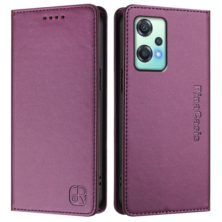 For OnePlus Nord CE 2 Lite 5G / Nord 2 Lite RC01 Dual-Folded Magnetic Suction RFID Leather Phone Case