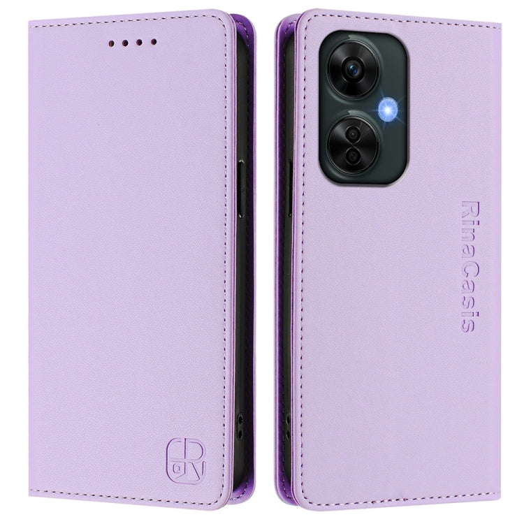 For OnePlus Nord CE 3 Lite / Nord N30 RC01 Dual-Folded Magnetic Suction RFID Leather Phone Case
