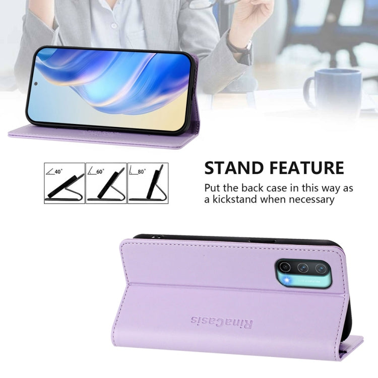 For OnePlus Nord CE 5G RC01 Dual-Folded Magnetic Suction RFID Leather Phone Case