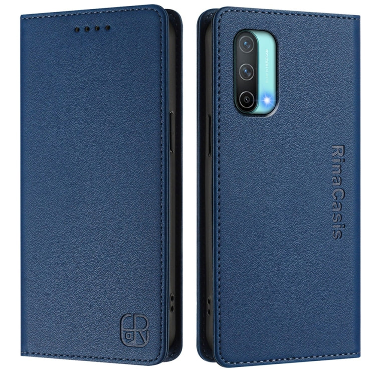 For OnePlus Nord CE 5G RC01 Dual-Folded Magnetic Suction RFID Leather Phone Case