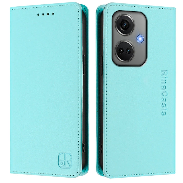 For OnePlus Nord CE3 RC01 Dual-Folded Magnetic Suction RFID Leather Phone Case