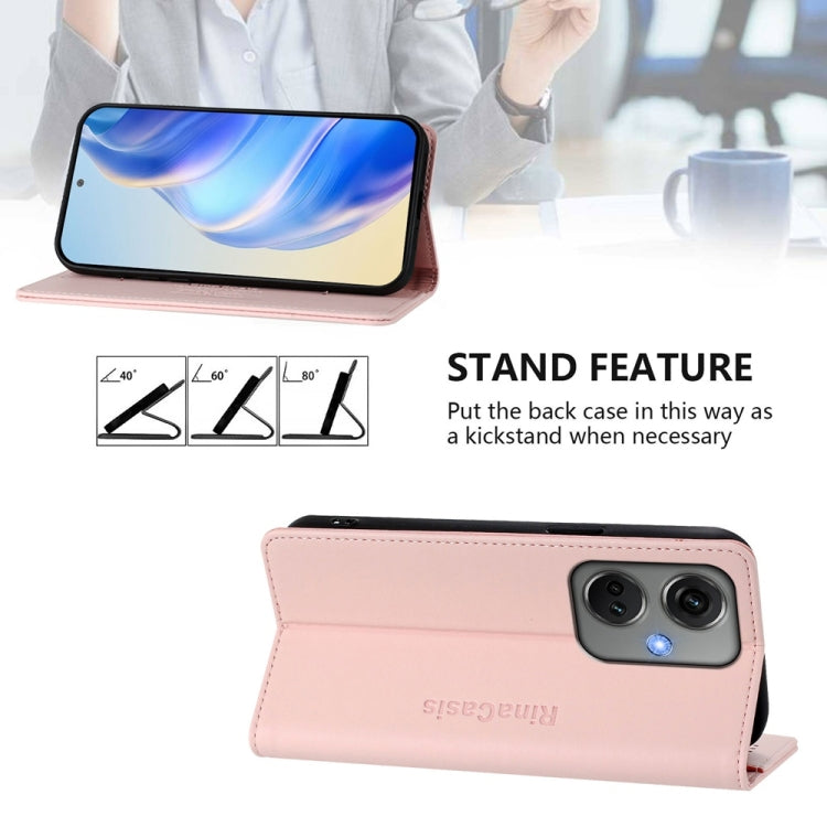 For OnePlus Nord CE3 RC01 Dual-Folded Magnetic Suction RFID Leather Phone Case