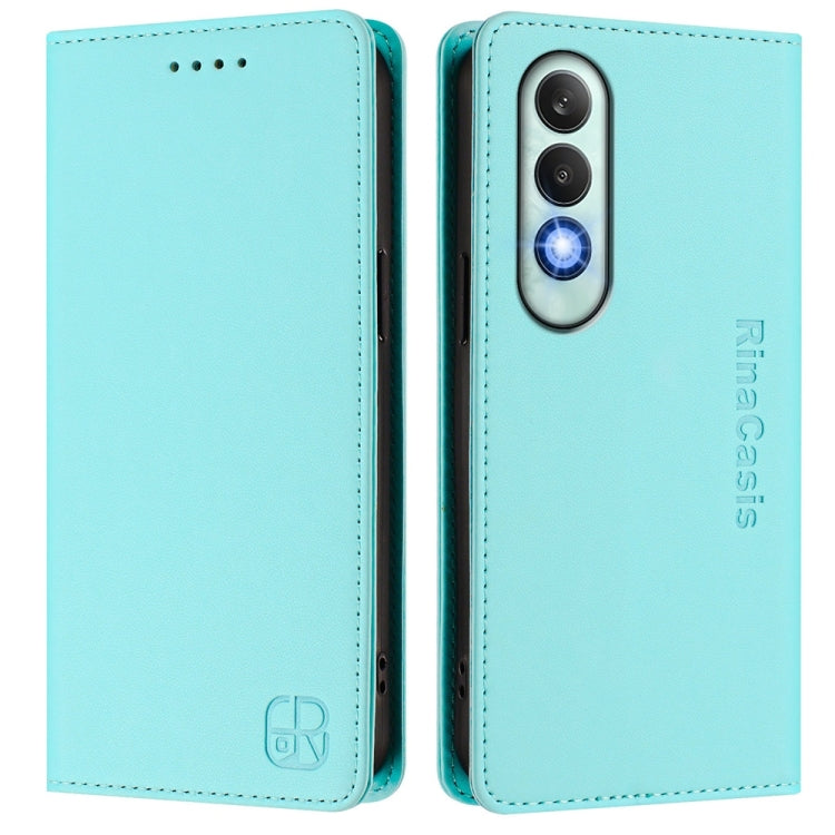 For OnePlus Nord CE4 RC01 Dual-Folded Magnetic Suction RFID Leather Phone Case