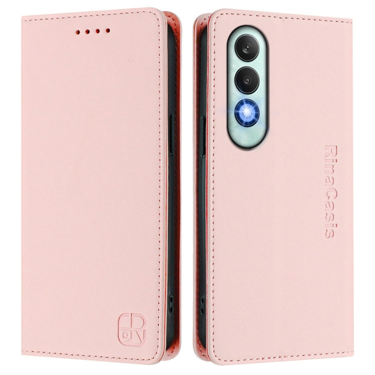 For OnePlus Nord CE4 RC01 Dual-Folded Magnetic Suction RFID Leather Phone Case
