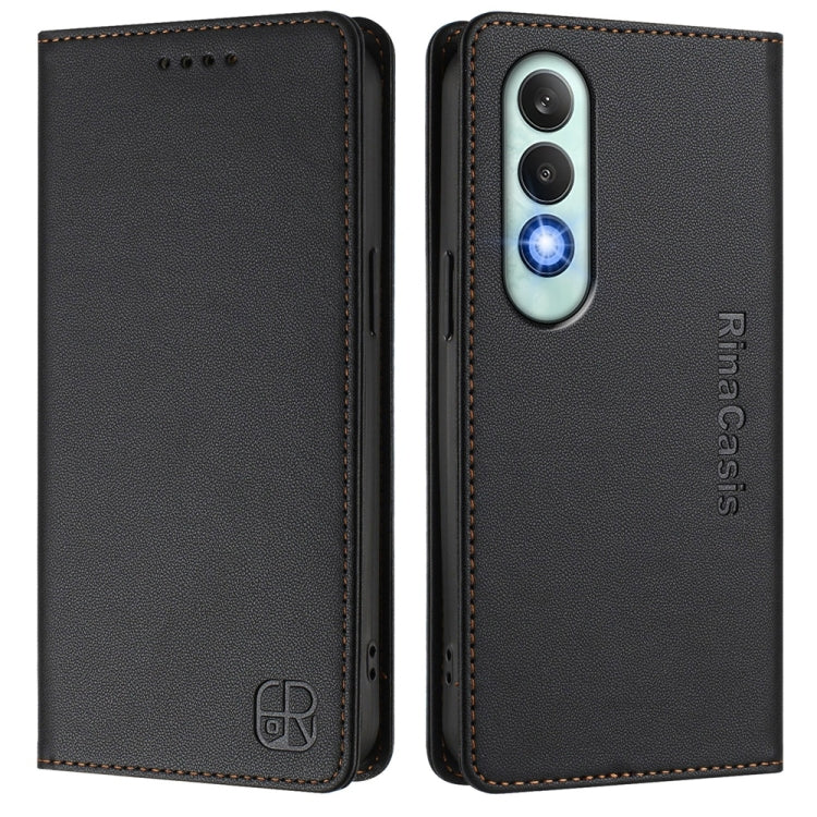For OnePlus Nord CE4 RC01 Dual-Folded Magnetic Suction RFID Leather Phone Case