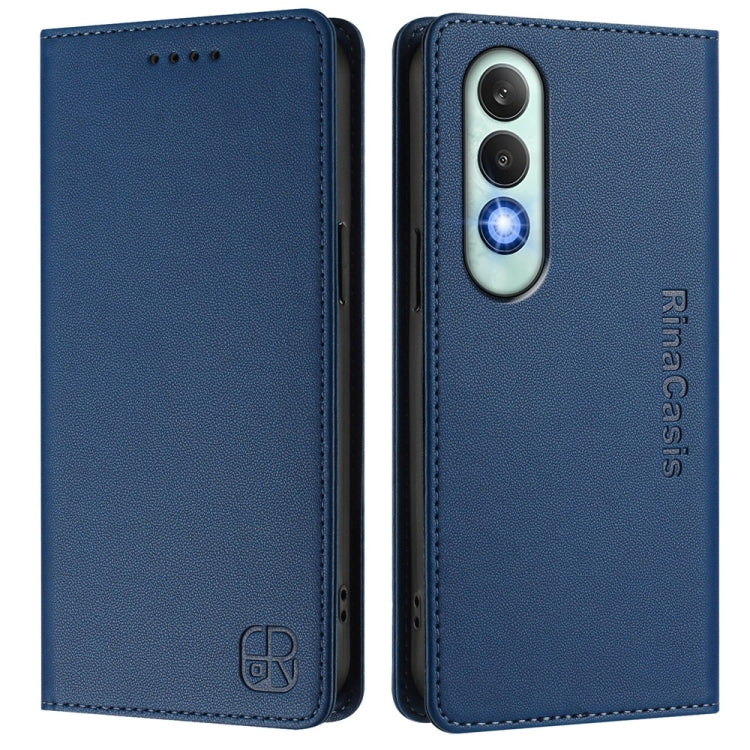 For OnePlus Nord CE4 RC01 Dual-Folded Magnetic Suction RFID Leather Phone Case