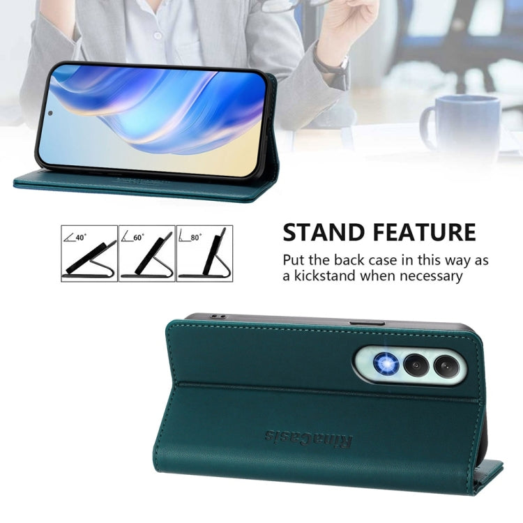For OnePlus Nord CE4 RC01 Dual-Folded Magnetic Suction RFID Leather Phone Case