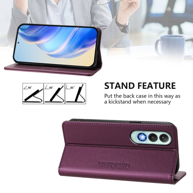 For OnePlus Nord CE4 RC01 Dual-Folded Magnetic Suction RFID Leather Phone Case