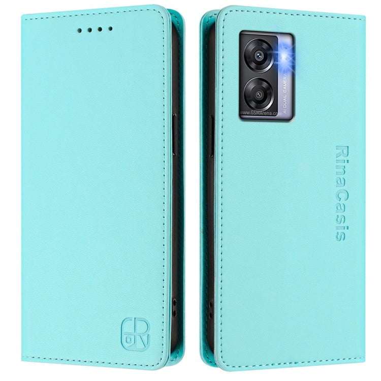 For OnePlus Nord N300 RC01 Dual-Folded Magnetic Suction RFID Leather Phone Case