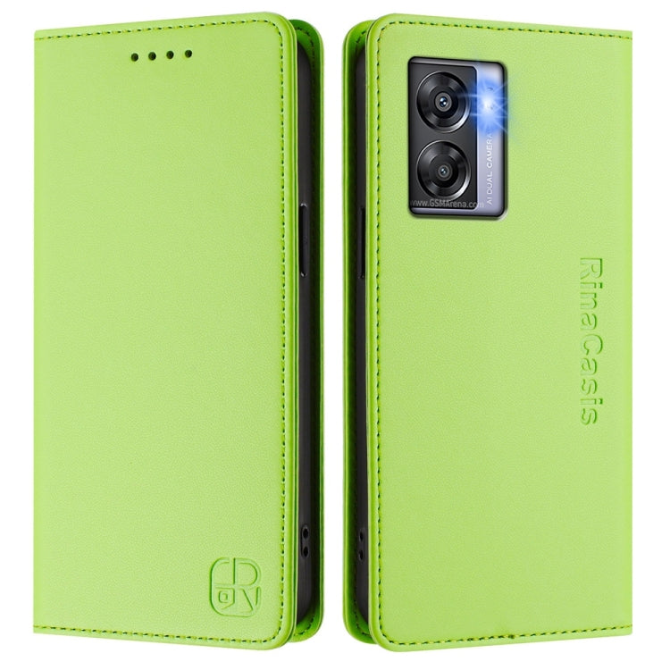 For OnePlus Nord N300 RC01 Dual-Folded Magnetic Suction RFID Leather Phone Case