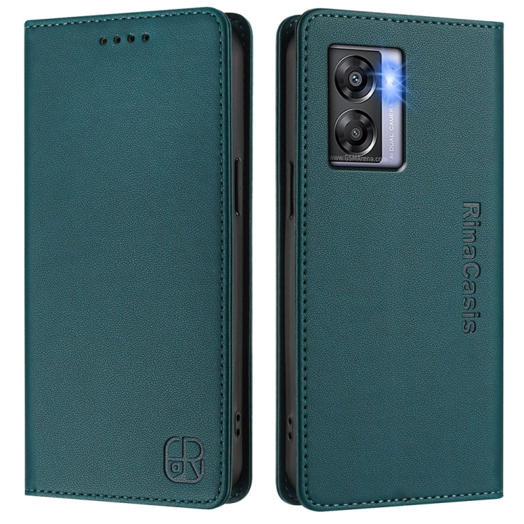 For OnePlus Nord N300 RC01 Dual-Folded Magnetic Suction RFID Leather Phone Case