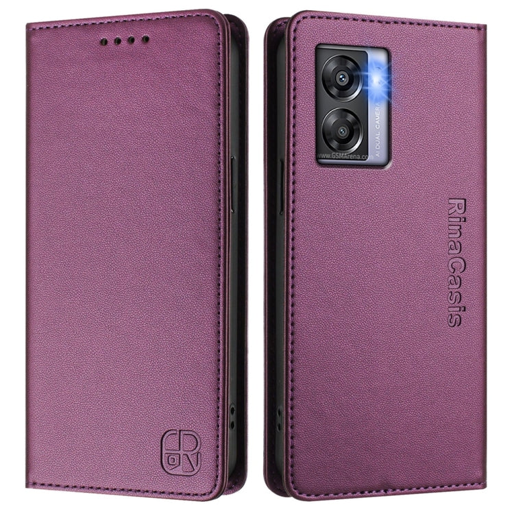For OnePlus Nord N300 RC01 Dual-Folded Magnetic Suction RFID Leather Phone Case