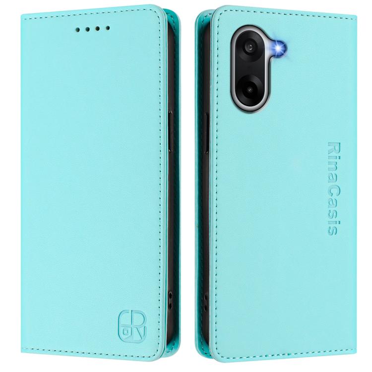 For OnePlus Ace 5 Racing RC01 Dual-Folded Magnetic Suction RFID Leather Phone Case