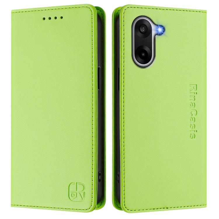 For OnePlus Ace 5 Racing RC01 Dual-Folded Magnetic Suction RFID Leather Phone Case