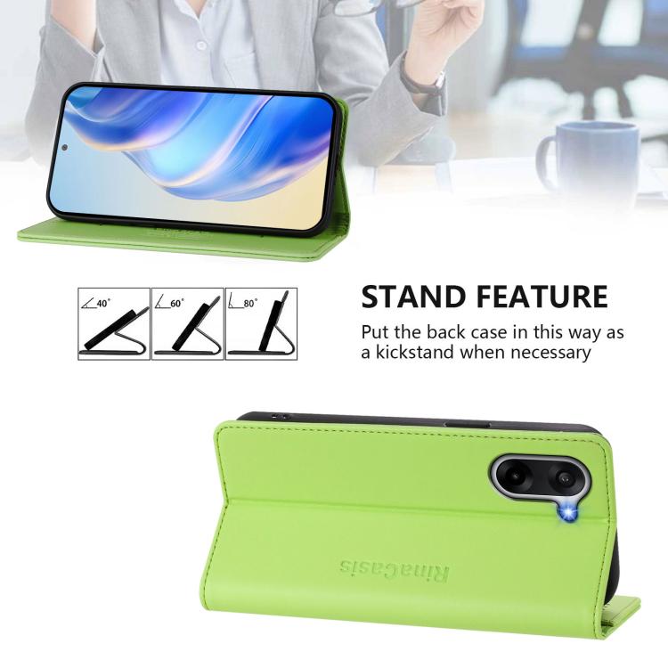 For OnePlus Ace 5 Racing RC01 Dual-Folded Magnetic Suction RFID Leather Phone Case