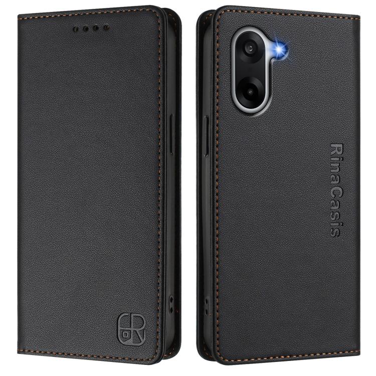 For OnePlus Ace 5 Racing RC01 Dual-Folded Magnetic Suction RFID Leather Phone Case