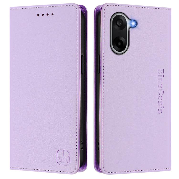 For OnePlus Ace 5 Racing RC01 Dual-Folded Magnetic Suction RFID Leather Phone Case