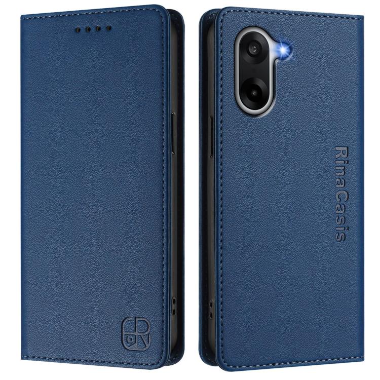 For OnePlus Ace 5 Racing RC01 Dual-Folded Magnetic Suction RFID Leather Phone Case